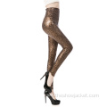 Hot Sales Leopard Print Tight Läderbyxor Dam